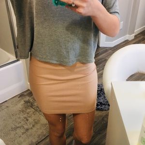 blush pink pencil skirt